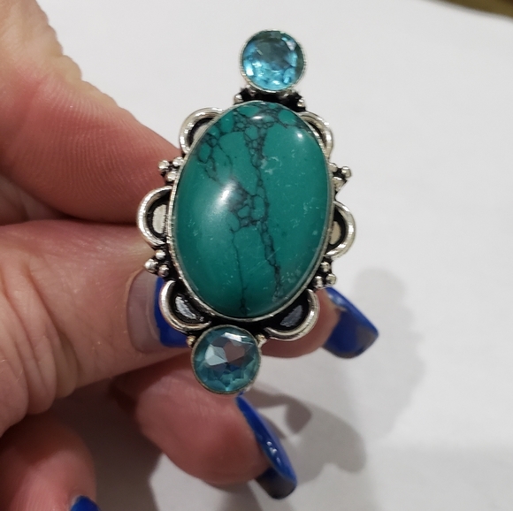 Unisex, Handmade Tibetian Turquoise Swiss Blue Gem - Picture 5 of 8